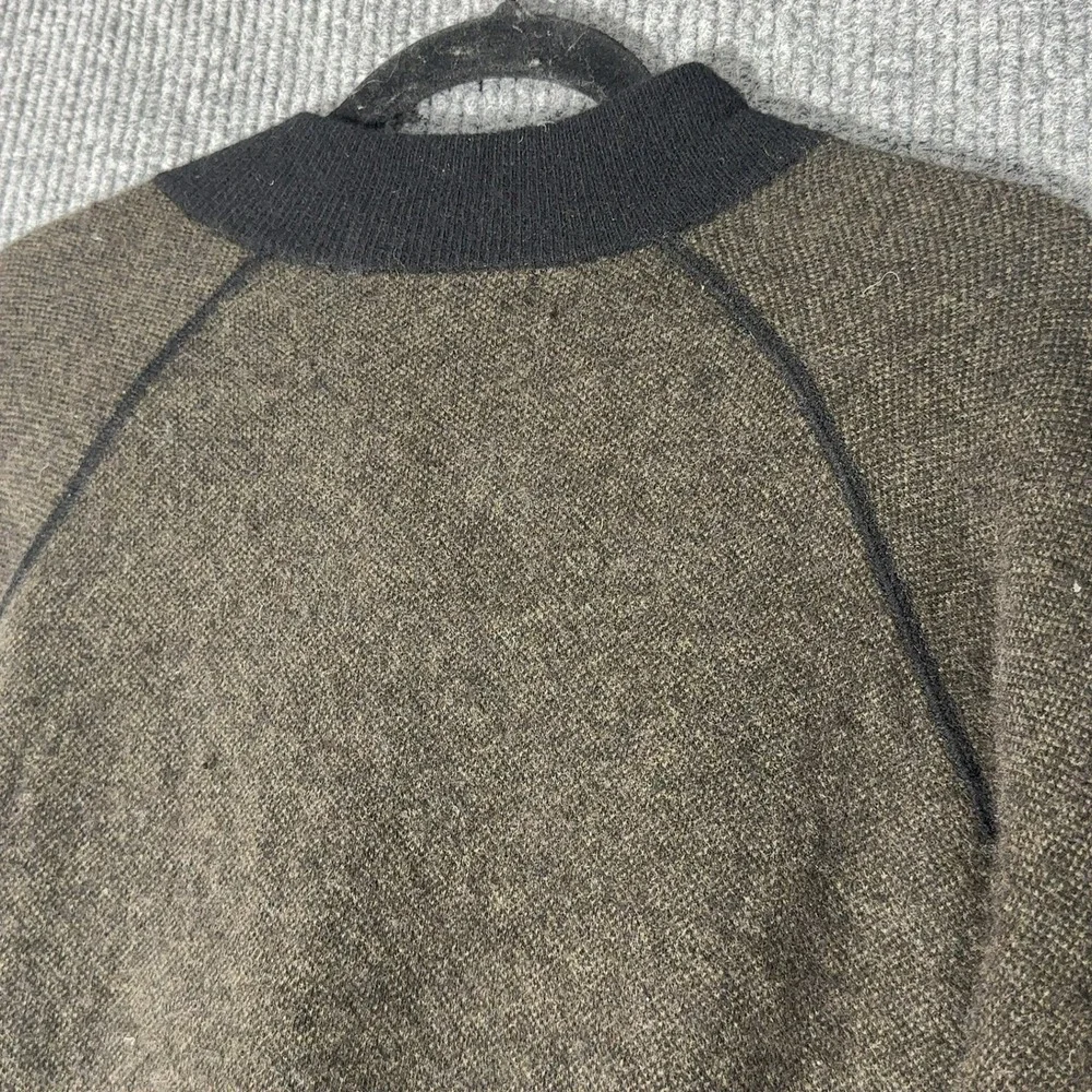 Banana Republic Bomber Sweater Mens L‎ Brown Button Up Wool Blend